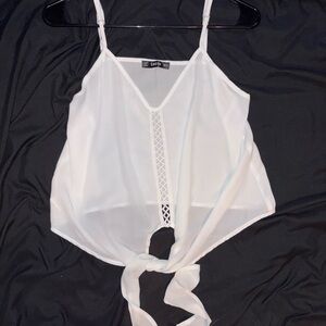 White Tie-Front Cami Top